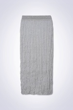 CREASE LAYERED SKIRT LIGHT GREY