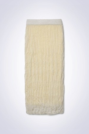 CREASE LAYERED SKIRT LIGHT BEIGE