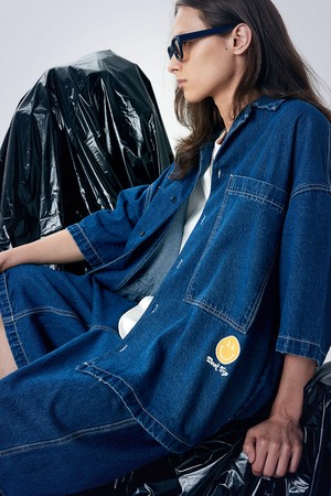 WASHING DENIM SHIRTS BLUE