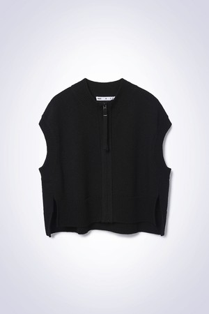 LOU LINEN VEST KNIT BLACK