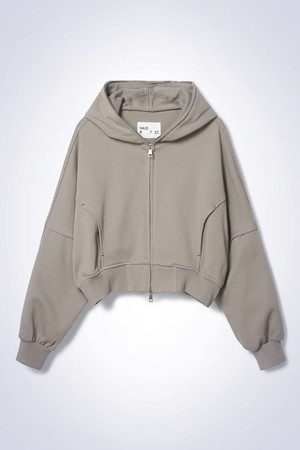 ZIP HOODIE JACKET LIGHT BROWN