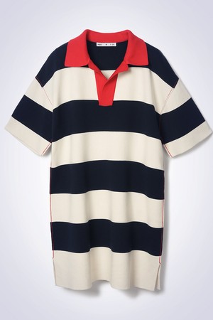 STRIPED H ONE PIECE IVORY