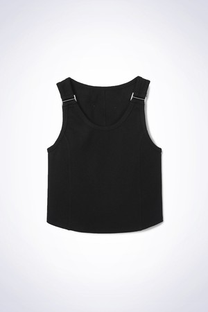 BUCKLE SLEEVELESS T-SHIRTS BLACK