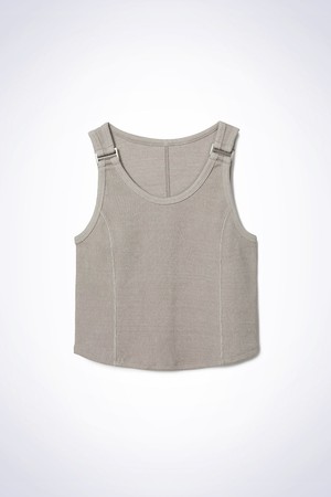 BUCKLE SLEEVELESS T-SHIRTS LIGHT GREY