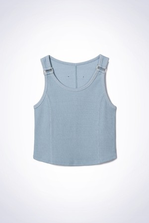 BUCKLE SLEEVELESS T-SHIRTS LIGHT BLUE