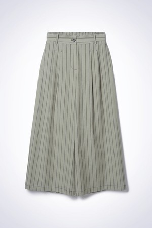 GRAIN STRIPE WIDE PANTS KHAKI