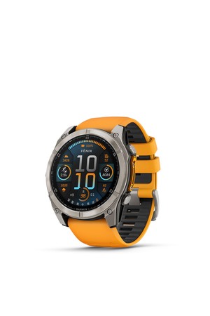 가민 피닉스 8 51mm 아몰레드 사파이어 티타늄 오렌지 밴드 GPS 스마트워치