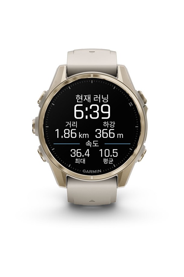 GARMIN - 기타소품 - 가민 피닉스 8 43mm 아몰레드 사파이어 소프트 골드 포그 그레이 밴드 GPS 스마트워치