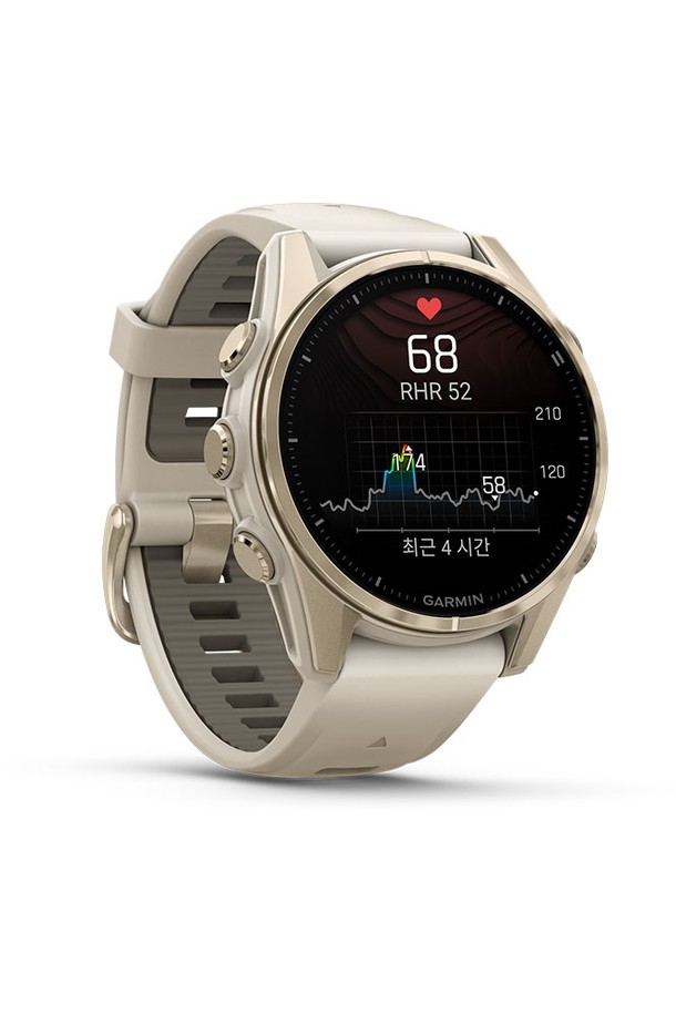 GARMIN - 기타소품 - 가민 피닉스 8 43mm 아몰레드 사파이어 소프트 골드 포그 그레이 밴드 GPS 스마트워치