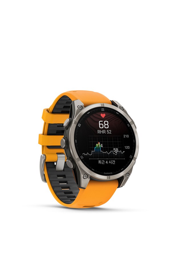 가민 피닉스 8 47mm 아몰레드 사파이어 티타늄 오렌지 밴드 GPS 스마트워치는 스포츠, 일상, 러닝, 피트니스 활동에 적합한 스마트 워치입니다. 티타늄과 사파이어 소재로 제작되어 내구성을 높였으며, 오렌지 및 그레이 색상으로 스포티, 미니멀, 캐주얼한 스타일을 연출합니다. 듀얼 마이크, 스피커, LED 플래시라이트, 32GB 저장 공간을 갖췄으며, 100개 이상의 스포츠 모드를 지원합니다. 최대 16일(스마트 모드) 또는 47시간(GPS 모드) 사용 가능한 넉넉한 배터리 용량을 자랑하며, GPS, 심박수, 수면, 산소포화도 측정 기능과 스마트 알림, 음악 재생 제어를 제공합니다. 퀵핏 밴드 타입과 생활 방수 기능을 갖춰 편리하게 사용할 수 있습니다.
