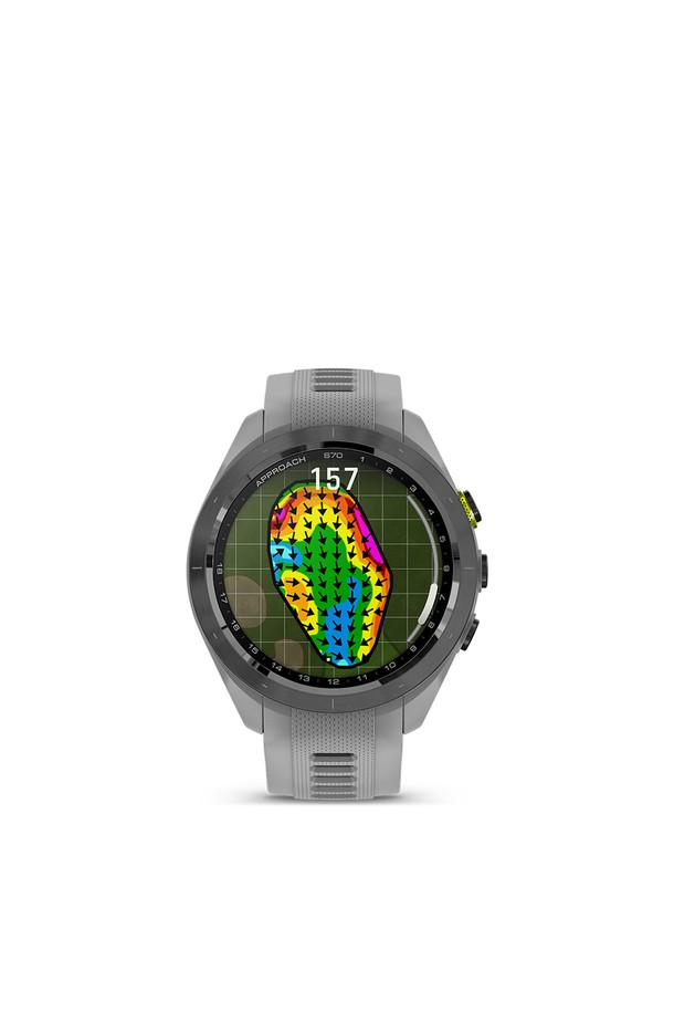 가민 어프로치 S70 GC 42mm 화이트 골프 GPS 스마트워치는 세라믹 베젤과 실리콘 소재의 조화로 미니멀, 클래식, 스포티한 스타일을 연출합니다. 42mm의 콤팩트한 사이즈와 화이트, 파우더 그레이, 블랙 컬러 옵션으로 골프룩에 맞춰 착용하기 좋습니다. AMOLED 디스플레이를 통해 선명한 정보를 제공하며, GPS, 심박수, 수면, 혈중 산소 포화도, 스트레스 추적 기능을 갖춰 일상생활에서도 유용합니다. 골프 코스 내장, 그린 등고선 데이터, 풍향/풍속 정보, 가상 캐디 기능으로 더욱 정교한 라운딩을 돕고, 스마트 알림, 음악 저장 및 재생, 멀티 스포츠 모드, QuickFit 워치밴드 호환 등의 다양한 편의 기능을 제공합니다.
