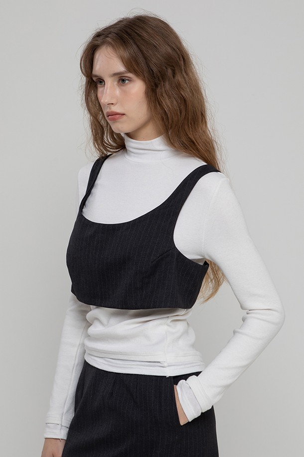 MORELIKEIT - 터틀넥 - WOOL LAYERED HIGH NECK TOP  IVORY