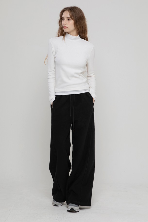 MORELIKEIT - 터틀넥 - WOOL LAYERED HIGH NECK TOP  IVORY