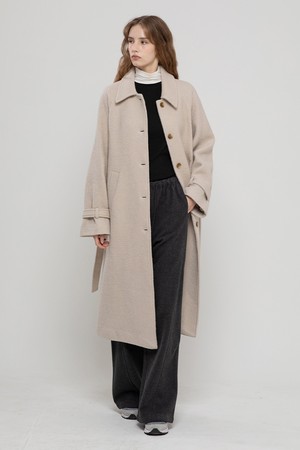 WOOL 100 LONG BALMACAN COAT IVORY