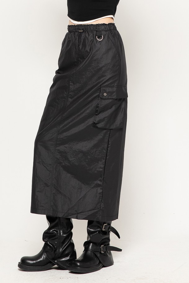 MORELIKEIT - 롱스커트 - UTILITY CARGO LONG SKIRT BLACK