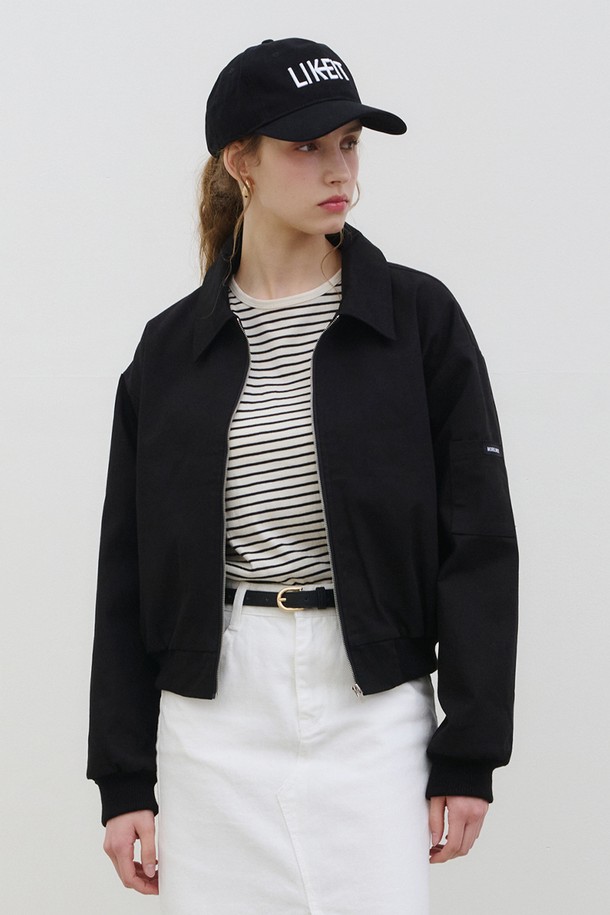 MORELIKEIT - 점퍼 - MINIMAL COTTON  SHORT JUMPER BLACK