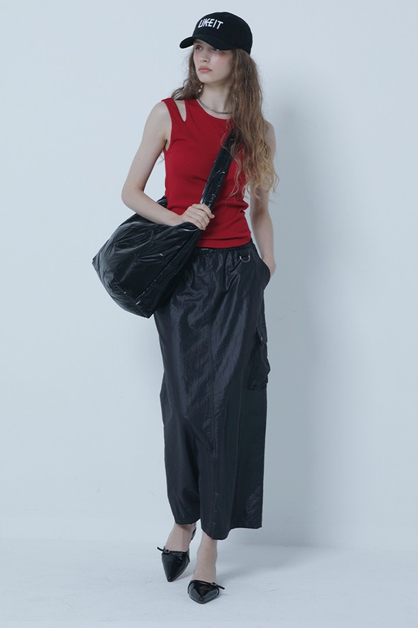 MORELIKEIT - 롱스커트 - UTILITY CARGO LONG SKIRT BLACK