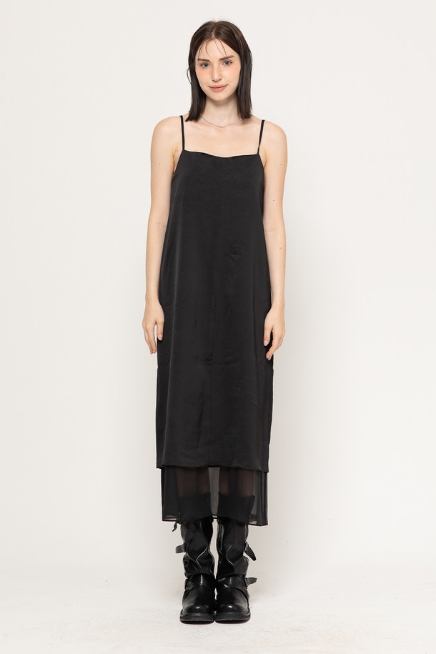 MORELIKEIT - 민소매 원피스 - PURE LAYERED SLEEVELESS DRESS BLACK