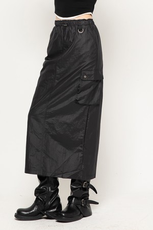 UTILITY CARGO LONG SKIRT BLACK