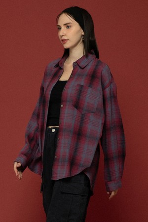 MULTI CHECK OVERFIT SHIRT PINK