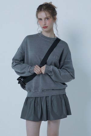 SPORTY PIGMENT OVER FIT SWEAT SHIRTS D/GREY