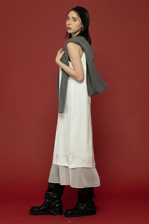 PURE LAYERED SLEEVELESS DRESSWHITE