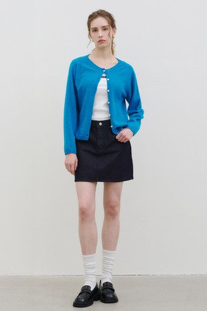 PURE NON FADE DENIM MINI SKIRT BLUE