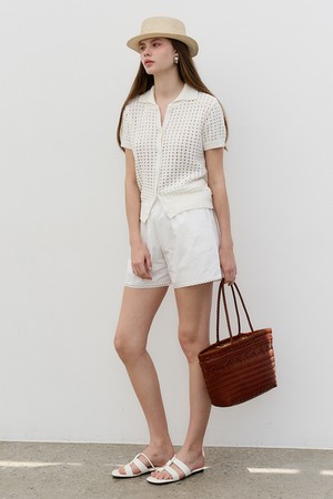 레이스 코튼 쇼츠  lace cotton shorts WHITE