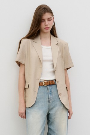 썸머 린넨 클래식 하프자켓 LINEN CLASSIC HALF JACKET  Beige