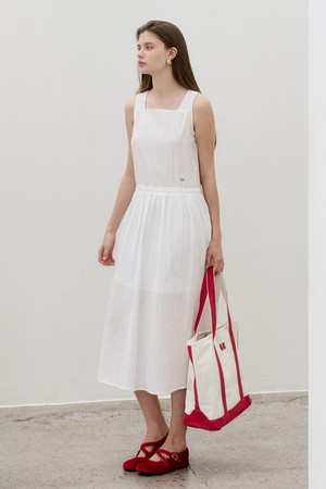 레이스 스퀘어 맥시드레스 Lace Square Maxi Dress White