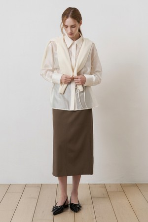 데일리 컴포트라인(밴딩) 롱스커트 BRWON