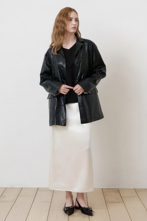 실켓 컴포트라인(리본밴딩) 롱스커트 IVORY