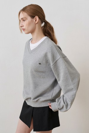 오버핏 브이넥 스웻셔츠  M/GREY
