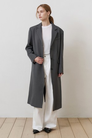 오버핏 싱글 롱자켓 GREY