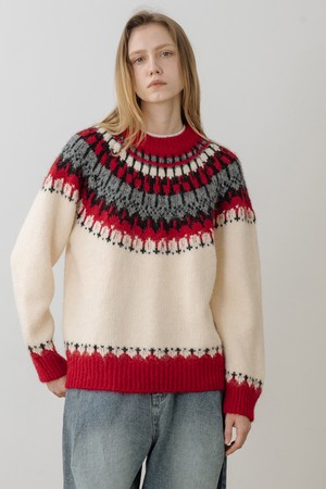 울 노르딕 헤어리 풀오버 IVORY