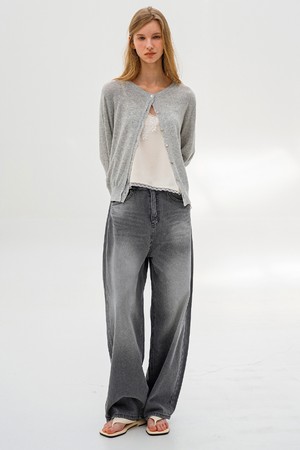 빈티지 컷아웃 커브드진 GREY