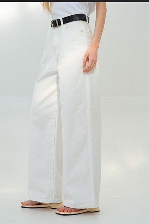 와이드 스트레이트핏 데님 WHITE