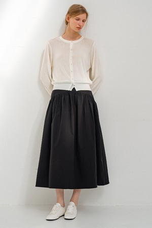 플레어 시어링 스커트 BLACK