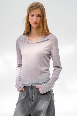 시스루 레이어드 티셔츠 LIGHT GREY