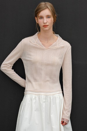 시스루 레이어드 티셔츠  LIGHT PINK