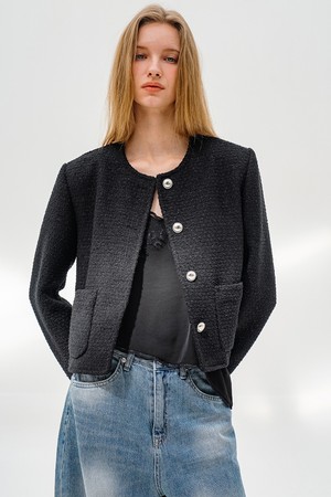 클래식 트위드 자켓 BLACK