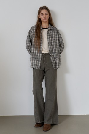 카치온 루즈핏 데님 팬츠 LIGHT BROWN