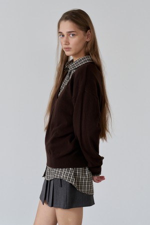 클래식 레이어드 체크 셔츠 BROWN
