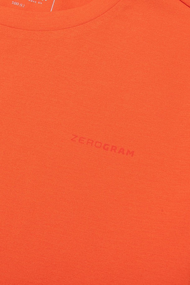 ZEROGRAM - 반팔티셔츠 - 에코메이드 타이포그래픽 티셔츠 / LIGHT ORANGE