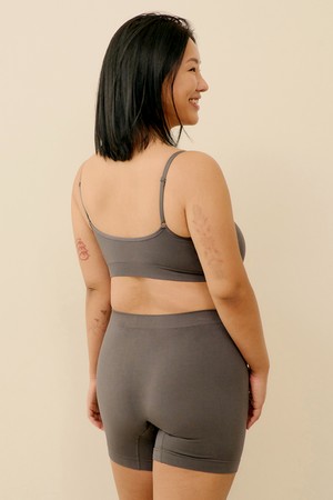 쉬어브라 원핏 홀가먼트 심리스 브라 사각 팬티 세트_BLACK-a