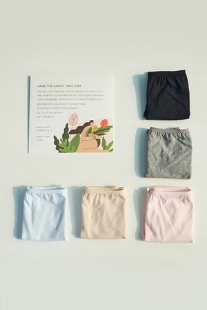 [5SET] 국산 여성 면 팬티 편한 삼각팬티 빅사이즈_BLACK-a