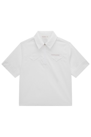 매스매틱스 시어서커 반집업 폴로 여성_WHITE-a