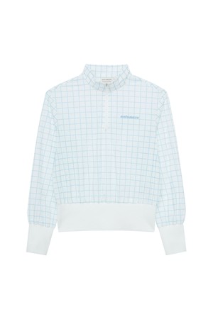 그래프 체크 크롭 반집업 여성_BLUE-a