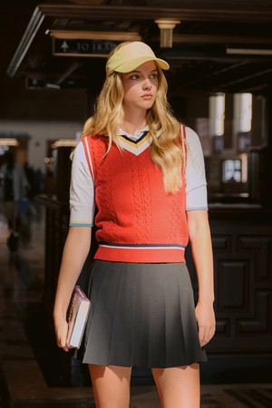 케이블 니트 베스트 여성_RED-a