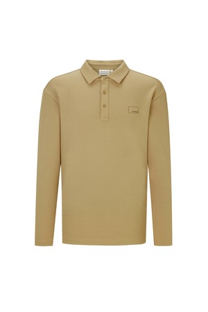 티켓 로고 피케 폴로 남성_BEIGE-a